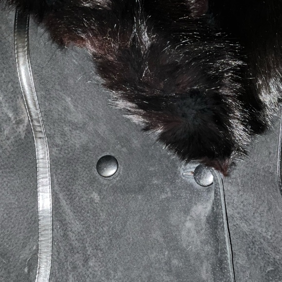 Vintage Black Suede Coat with Fur Shawl Collar XL Skijor STYLE - Picture 11 of 11